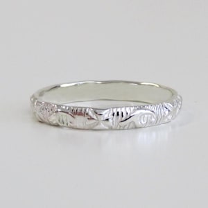 Silver Ring, Silver Pattern Ring, Silver Stack Ring, Sterling Silver Ring, Silver Ring, Wedding Band, Vintage Ring, Cute Silver Ring SMA 5