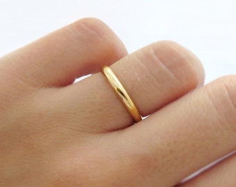 Gold Band, Thick Gold Band, Half Round Ring, Gold Ring, 14k Gold Filled Ring, Stacking Ring, Simple Gold Ring, Gold Filled Ring, Thick Ring