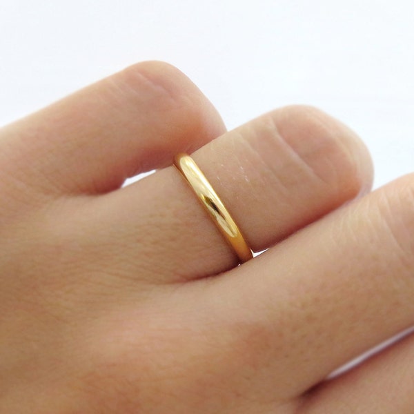 Gold Band, Thick Gold Band, Half Round Ring, Gold Ring, 14k Gold Filled Ring, Stacking Ring, Simple Gold Ring, Gold Filled Ring, Thick Ring