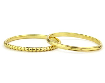 Gold Stacking Ring Set, 14k Gold Filled Ring, Thick Gold Ring, Gold Filled Ring, Gold Ring, Simple Gold Ring, Textured Ring, Dainty Ring