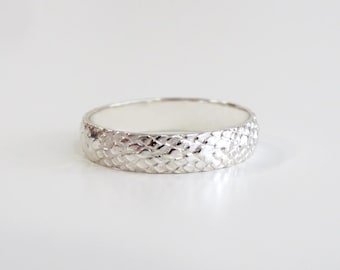 Silver Band, Sterling Silver Ring, Silver Band, Wedding Band, Silver Ring, Thick Silver Ring, Silver Stack Ring, Pattern Silver Ring, .925