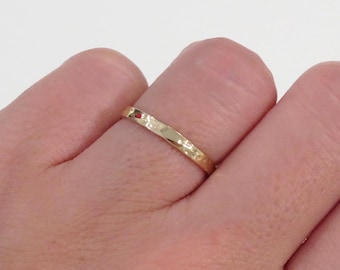 Gold Hammered Ring, Gold Ring, Textured Ring, Gold Band, Gold Filled Ring, Stacking Ring, Thick Gold Ring, Wedding Band, Gold Stacking Ring
