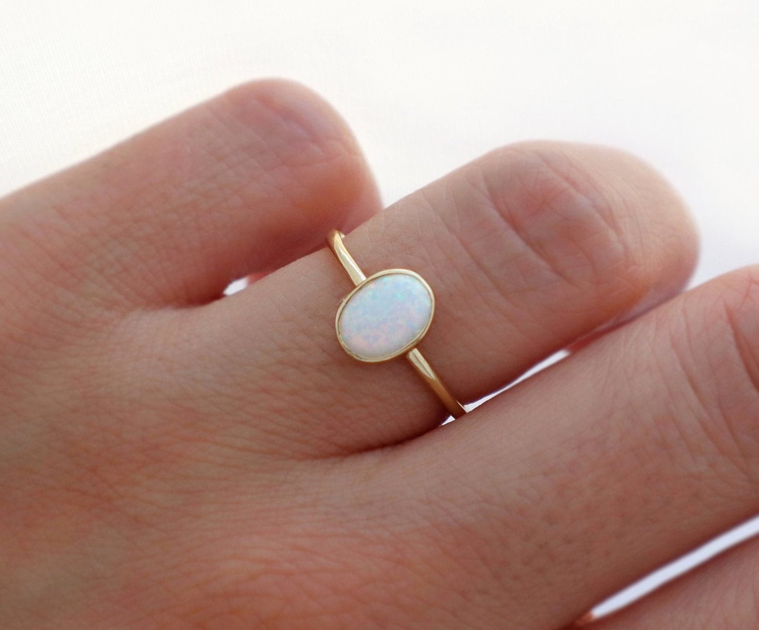 Real gold 2024 opal ring