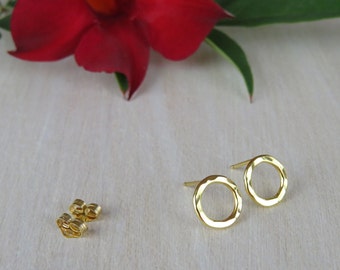 Open Circle Earrings, 14k Gold Filled Earrings, Simple Everyday Earrings, Minimalist Earrings, Round Stud Earrings, Dainty Earrings