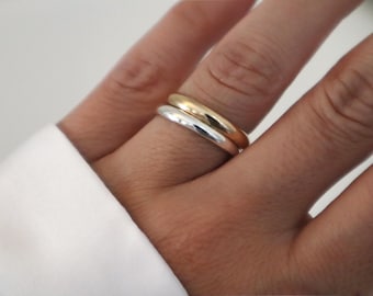 14k Gold Filled Ring, Wedding Band, Half Round Ring, Travel Band