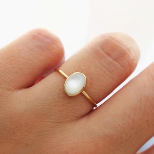 14k Gold Filled Ring, Gold Ring, Gold Pearl Ring, Pearl Ring, Stacking Ring, Natural Pearl Ring, Mother of Pearl Ring, June Birthstone Ring