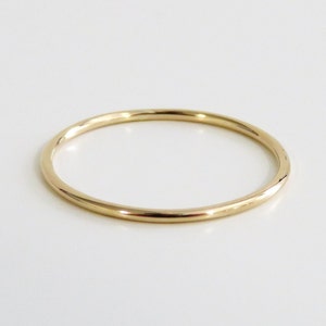 14k Gold Ring, Thin Gold Ring, Gold Stack Ring, Solid Gold Ring, Thin Band, Simple Gold Ring, Dainty Ring, Gold Band, Minimalist Ring, 1mm
