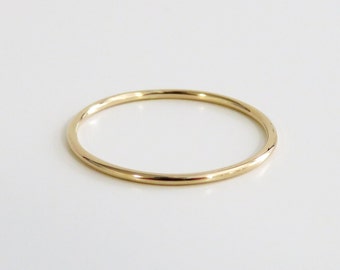 14k Gold Ring, Thin Gold Ring, Gold Stack Ring, Solid Gold Ring, Thin Band, Simple Gold Ring, Dainty Ring, Gold Band, Minimalist Ring, 1mm