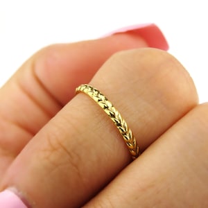 Gold Filled Ring, Thick Gold Ring, 14k Gold Filled Stacking Ring, Simple Gold Ring, Stacking Ring, Minimalist Ring, Braided Ring, Gold Ring