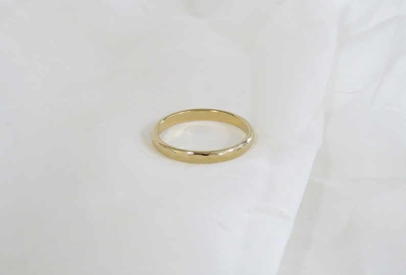 14k Gold Filled Ring, Gold Ring, Thick Gold Ring, Gold Stack Ring, Simple Gold Ring, Hammered Ring, Half Round Ring, Gold Band, Stack Ring image 3