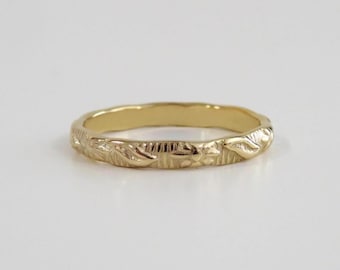Gold Floral Ring, Gold Ring, Floral Ring, Vintage Ring, Gold Filled Ring, Pattern Ring, 14k Gold Filled Ring, Gold Band, Stacking Ring, SMA8