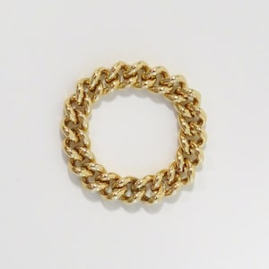 Curb Chain Ring, Gold Chain Ring, 14k Gold Filled Ring, Cuban Chain Ring, Thick Curb Chain, Gold Stack Ring, Chain Link Ring, 14k Gold Ring
