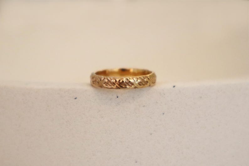 Gold Ring, 14k Gold Ring, Pattern Ring, Vintage Ring, Gold Filled Ring ...
