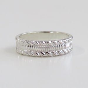Silver Band, Silver Pattern Band, Silver Ring, Sterling Silver Ring, Silver Stack Ring, Pattern Silver Ring, Wedding Band, Wedding Ring