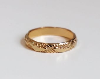 Gold Ring, Bat Ring, 14k Gold Filled Ring, Pattern Ring, Fall Jewelry, Vintage Ring, 14k Gold Ring, Thick Gold Band, Stacking Ring FFA4