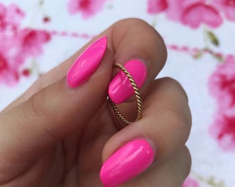 Dainty Ring, Super Thin 14k Gold Filled & Rose Gold Stacking Ring, Midi Ring, Thin Ring, Simple Gold Ring, Minimalist Layering Ring