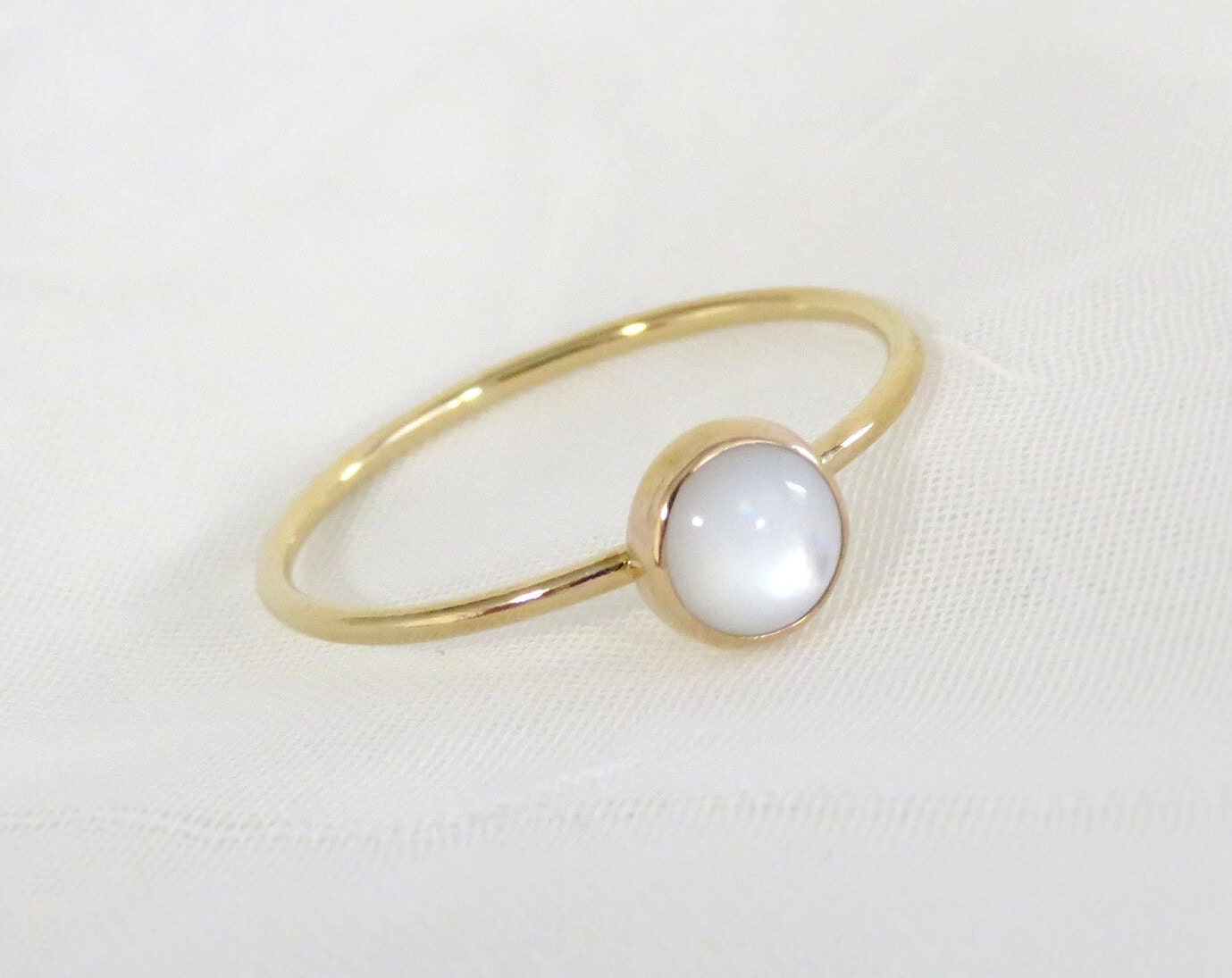 Soap Bubble Pearl Ring in 14K Yellow Gold, Size 4 | Catbird