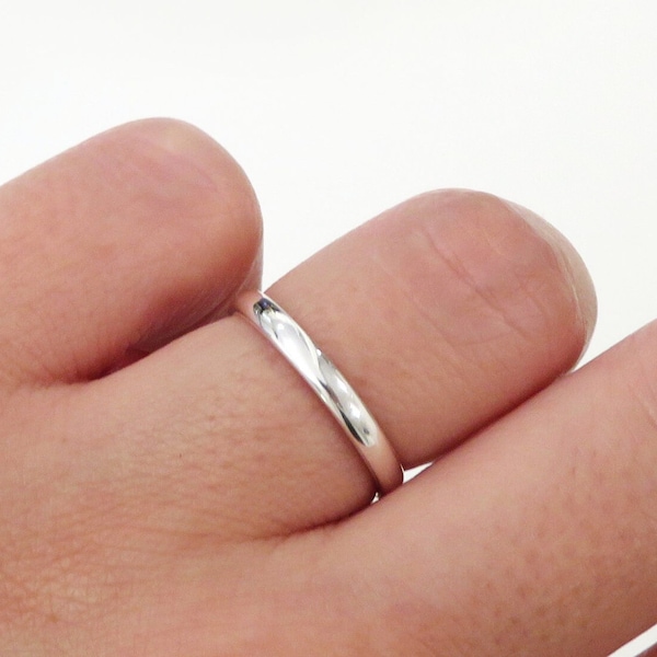 Silver Band, Thick Silver Band, Half Round Ring, Silver Ring, Sterling Silver Ring, Stacking Ring, Simple Silver Ring, Silver Wedding Band