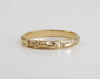 Gold Ring, 14k Gold Filled Ring, Pattern Ring, Floral Ring, Vintage Ring, Gold Band, Stacking Ring, Floral Ring, Gold Filled Ring, SMA 11