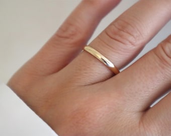 14k Gold Filled Half Round Ring, Stacking Wedding Band