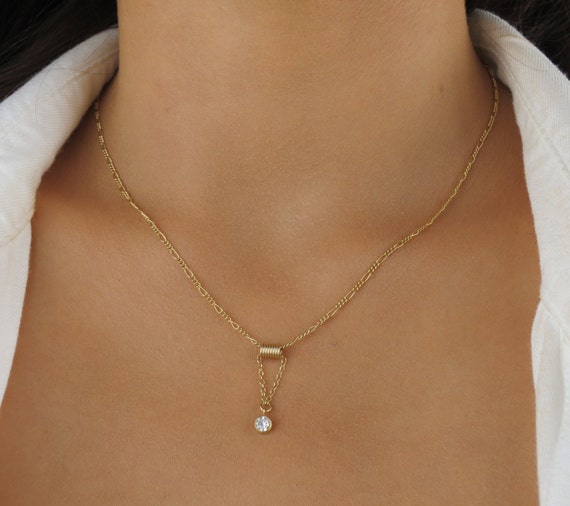 DEARMAY Dainty Necklace Women, Dainty 14k Gold Filled/Silver Simple Layered Small | ChicGrl