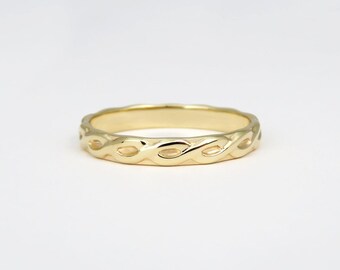 14k Gold Ring, 14k Gold Pattern Ring, Gold Ring, Thick Gold Ring, Braid Ring, Gold Stack Ring, Simple Gold Ring, Solid Gold Ring, 14k Gold