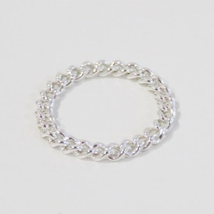 Silver Chain Ring, Silver Ring, Cuban Chain Ring, Chain Ring, Silver Curb Chain, Silver Stack Ring, Chain Link Ring, Sterling Silver, Stack
