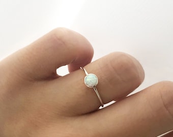White Opal Ring, White Fire Opal Ring, Multicolour Fire Opal, Silver Opal Ring, Fire Opal Ring, Promise Ring, October Birthstone Ring, Opal