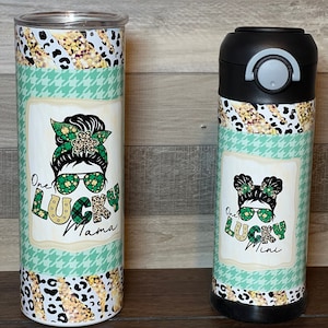 Mommy & me matching tumblers/St pattys day/stainless steel/kids cups