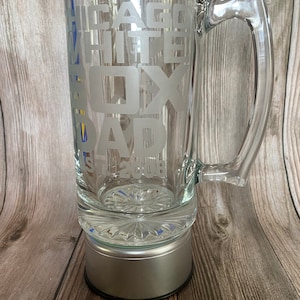Father day beer Mug/white sox dad/Etched glass/MLB gifts/Chicago White Sox