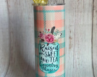 Sweet Tea/country Music 20 Ounce Tumbler/hot/cold Stainless