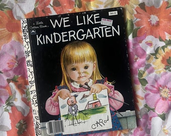 Vintage jaren 1970 We houden van kleuterschool-Gouden boek