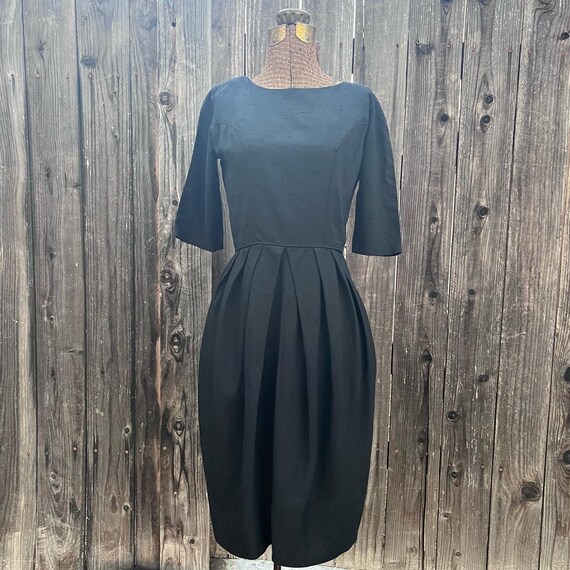 Vintage 1950s Black Cocktail Dress- S - image 3