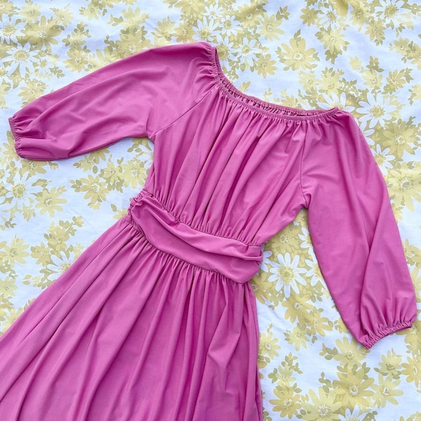 Vintage 1970s Mauve Handmade Gown - M