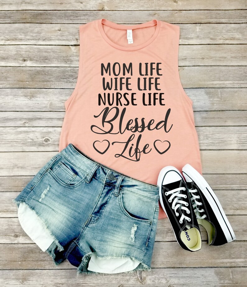 Mutter Frau Krankenschwester Leben Tshirt Lässige T Shirts Gesegnet Frauen Shirt Lustige Sprüche Geschenk Für Krankenschwestern