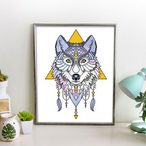 PDF Cross Stitch Pattern - Animal Mandala Series – Wolf