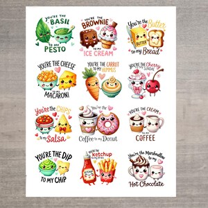 Valentine sticker sheet - 12 Valentine stickers on one sheet  Waterproof