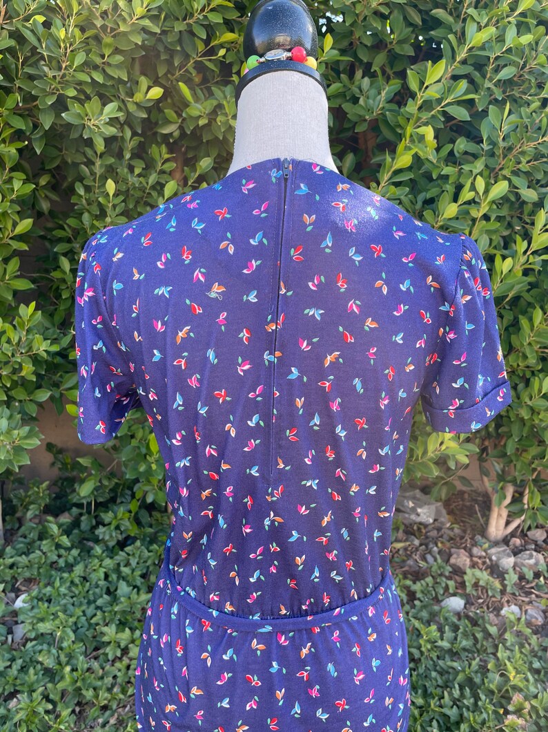 1970s Navy Blue Mini Dress