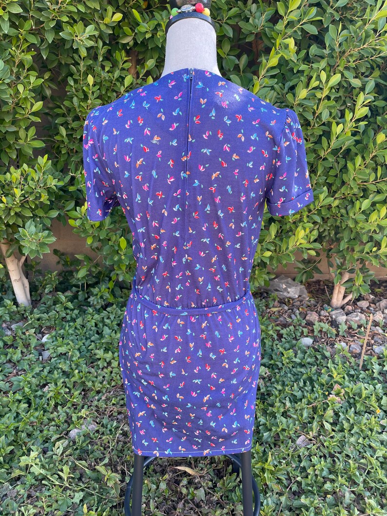 1970s Navy Blue Mini Dress