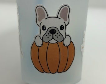 Adesivo autunnale per bulldog francese