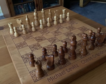 Custom Laser Engraved Large Wooden Chess Boards