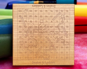 Laser Engraved Snakes and Ladders Game