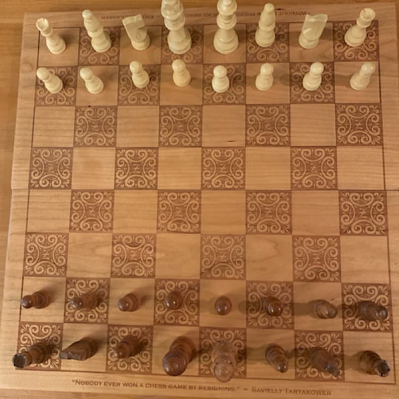 Custom Laser Engraved Large Wooden Chess Boards Etsy