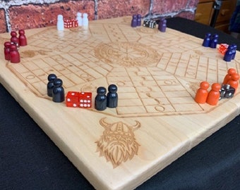 6 player Viking Theme Pachisi Board