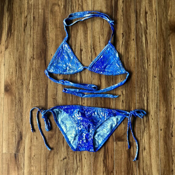 blue snakeskin swimsuit