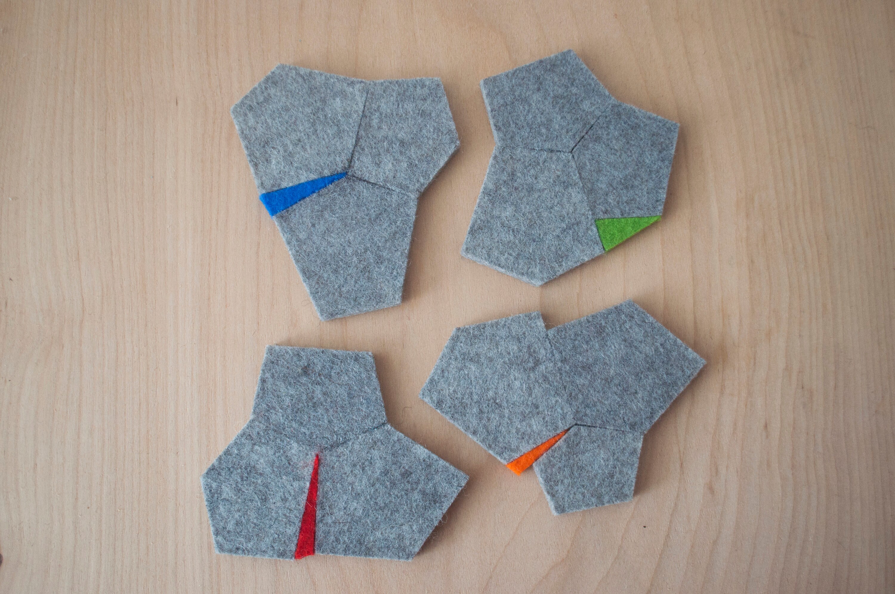 Sous-Verres en Feutre de Laine Géométrique | Lot 4