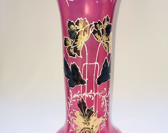 Vaso Legras Art Nouveau in vetro satinato iridescente