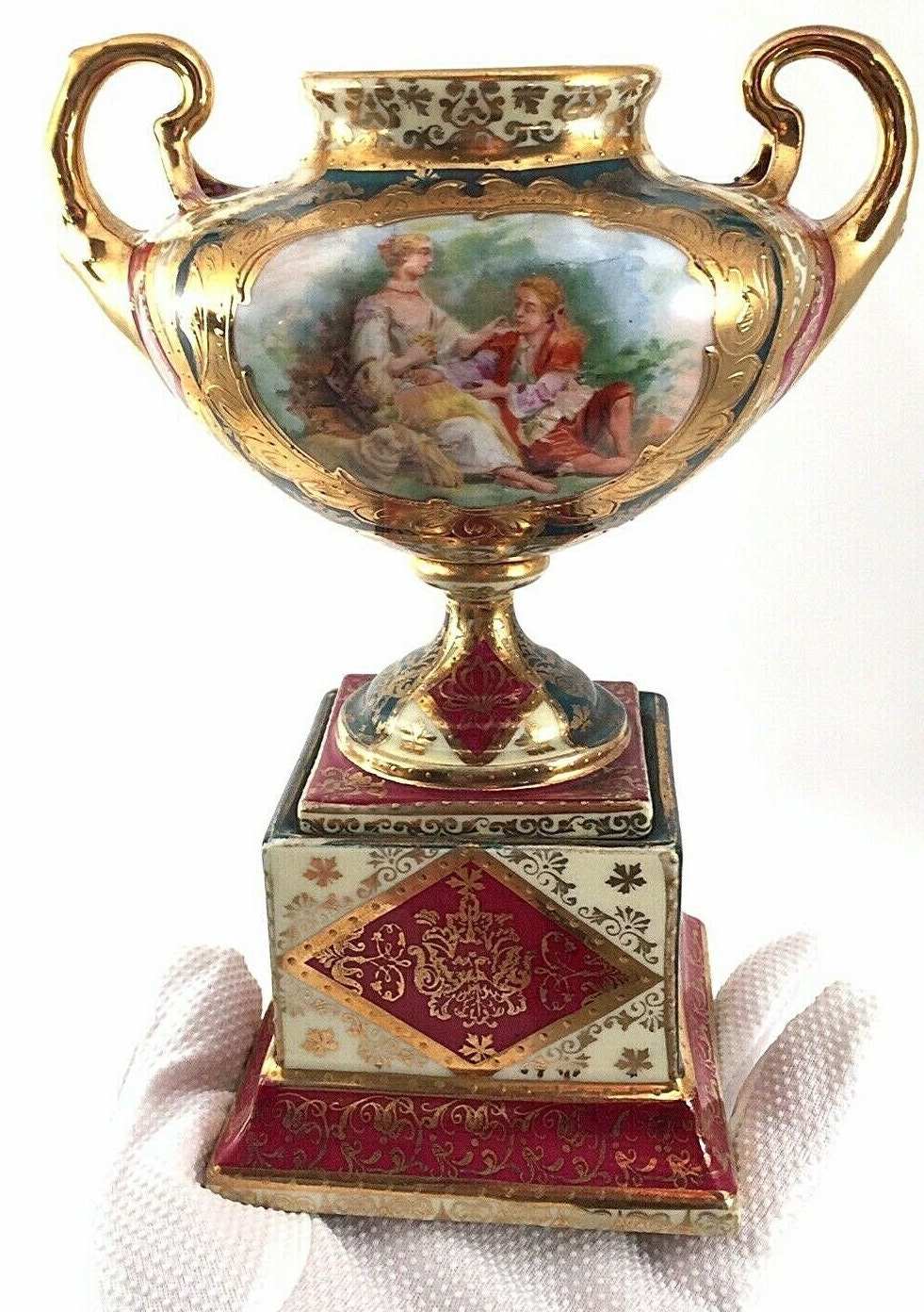  Vienna アンティーク　陶器　オーストリア Antique vienna vase - Etsy 日本