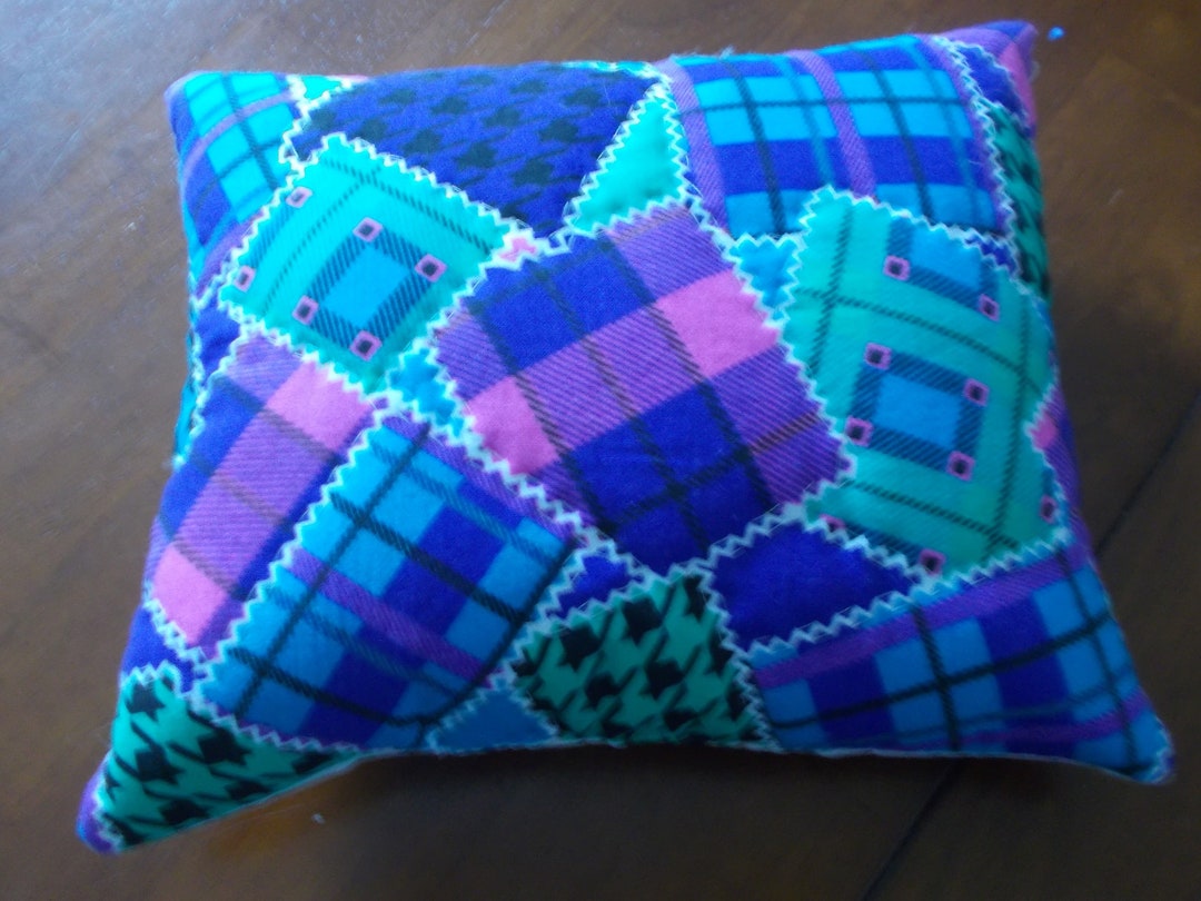 Decorative Quilted Pillows Hand Quilted on Printed Fabric Etsy