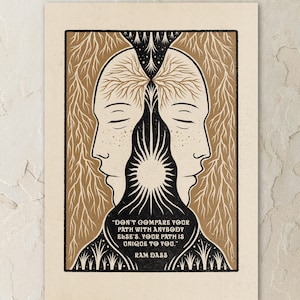 Path | Vintage sun poster, spiritual art with inspiring quote